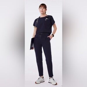 NEW WITH TAGS!! Figs Navy High Waisted Lille Tapered Scrub Pant, Size Small Tall